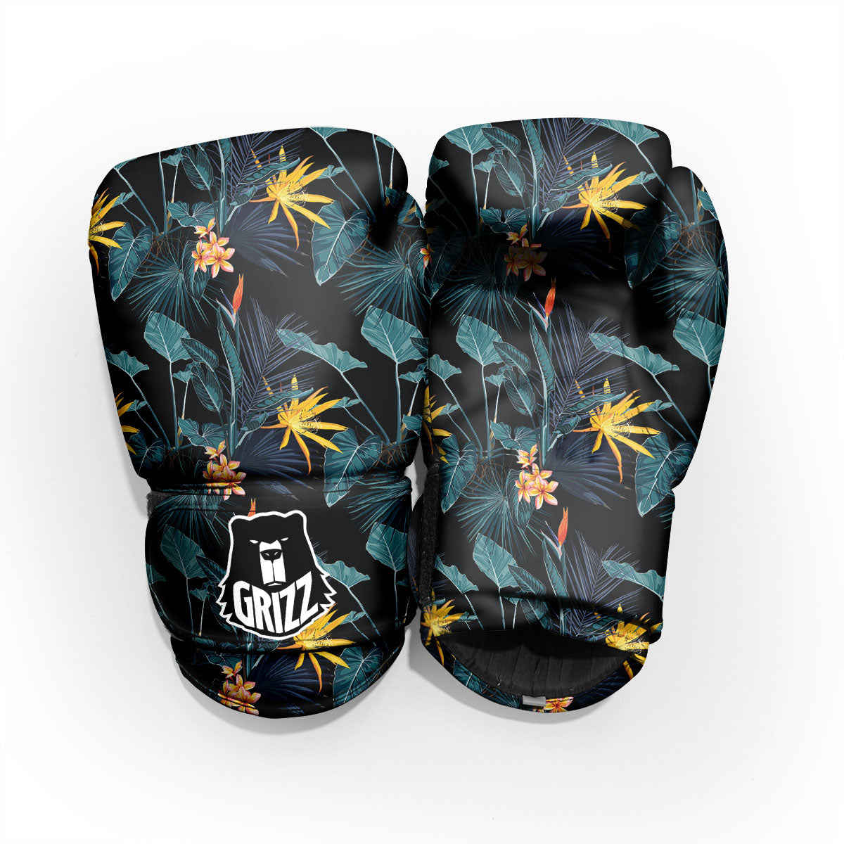 Hawaii Night Tropical Print Pattern Sparring Gloves-grizzshop