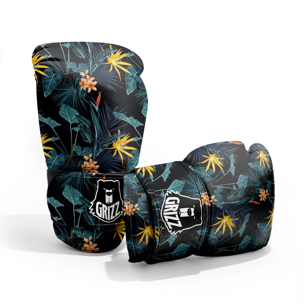 Hawaii Night Tropical Print Pattern Sparring Gloves-grizzshop