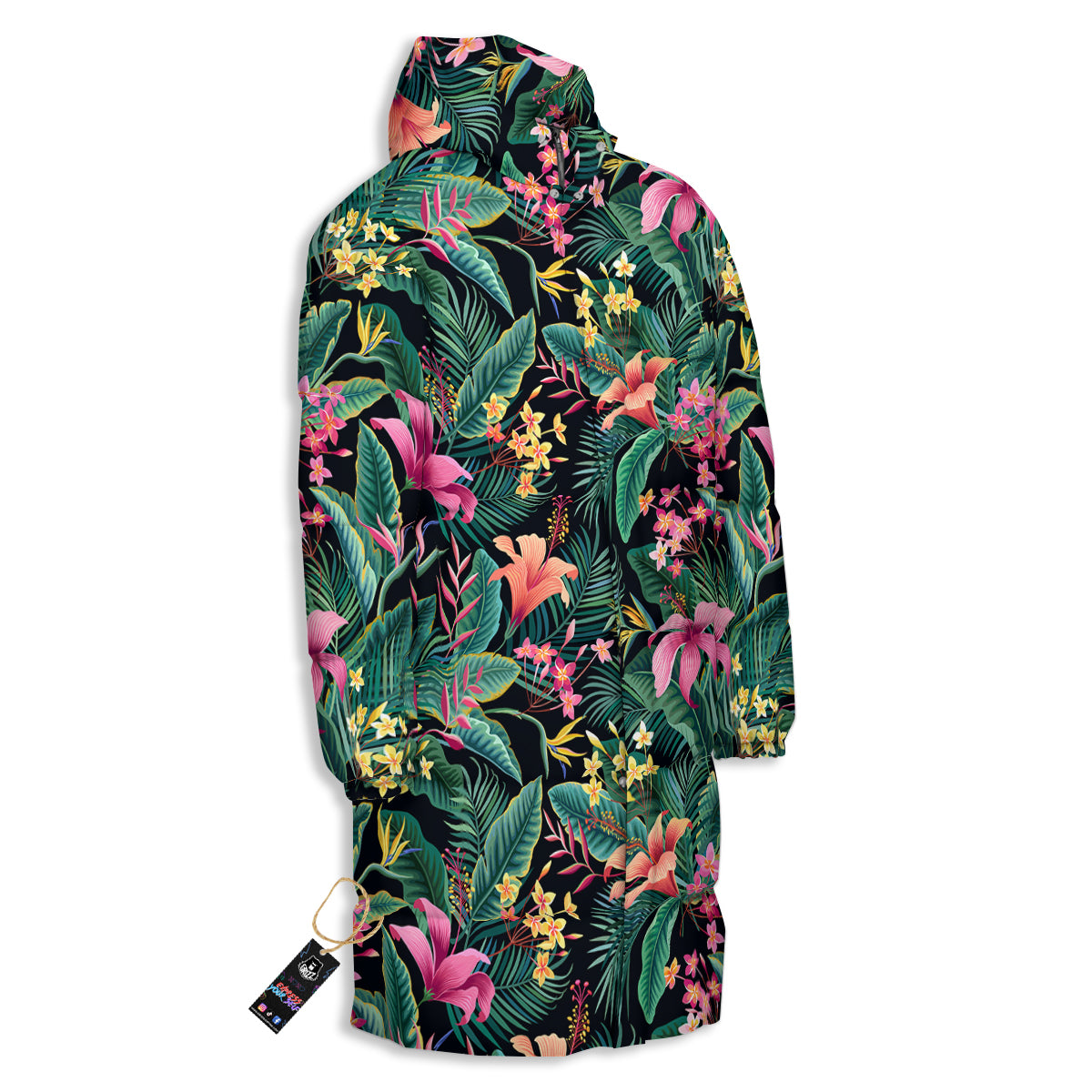 Hawaii Plants Tropical Print Pattern Long Down Jacket-grizzshop