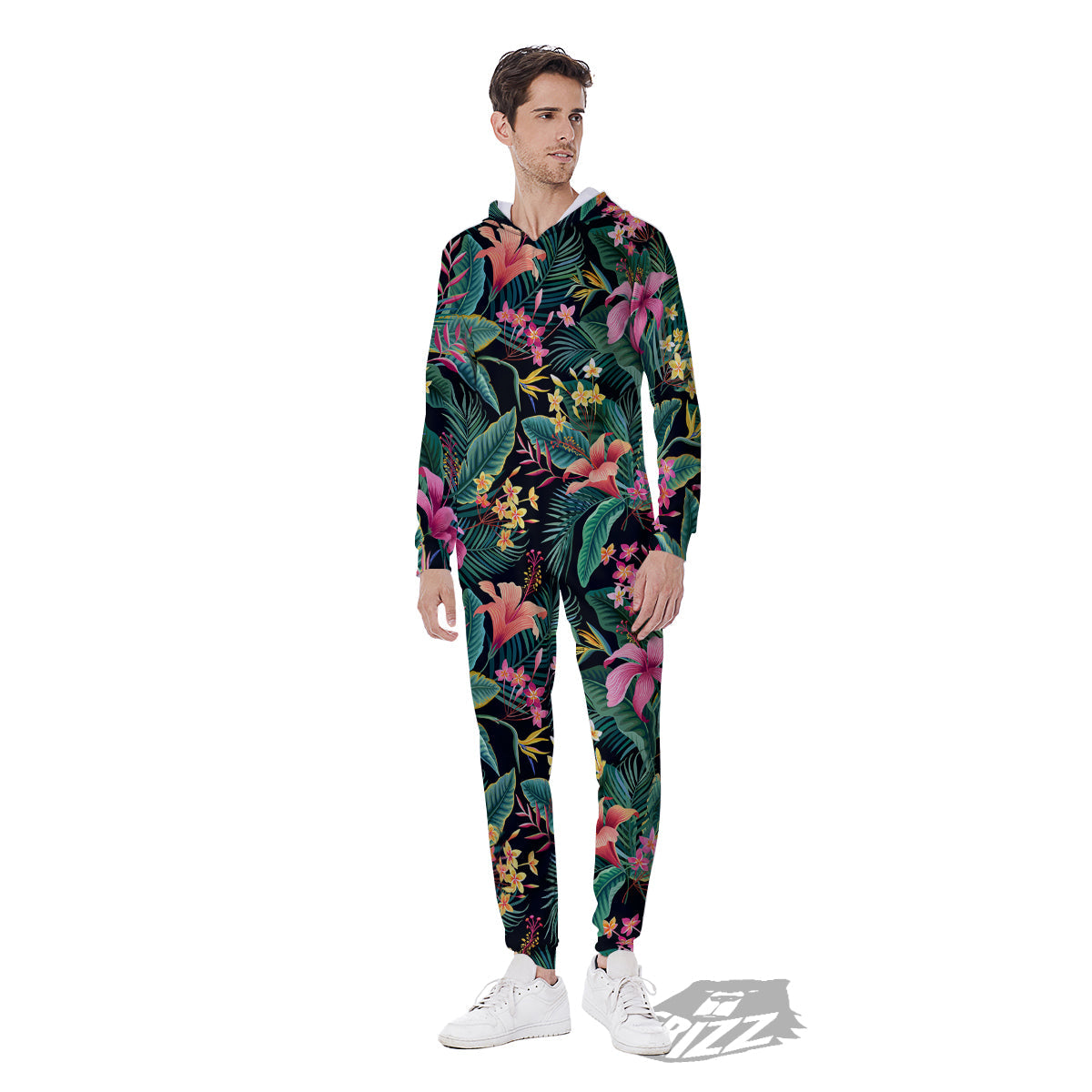 Hawaii Plants Tropical Print Pattern Men's Jumpsuit-grizzshop