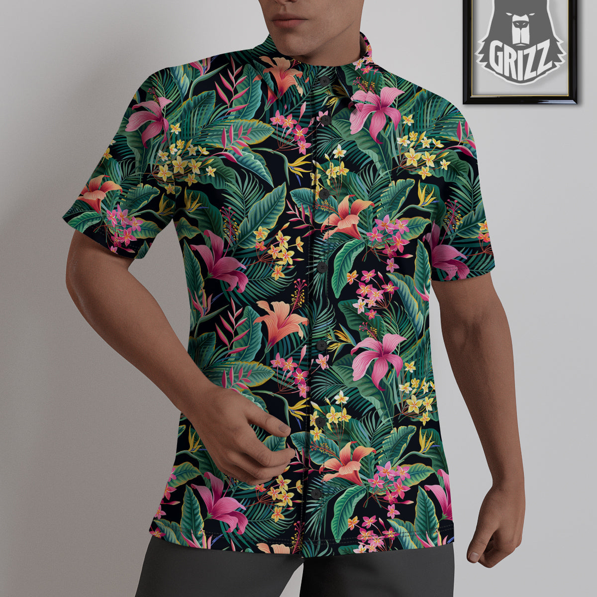 Hawaii Plants Tropical Print Pattern Untucked Shirts-grizzshop