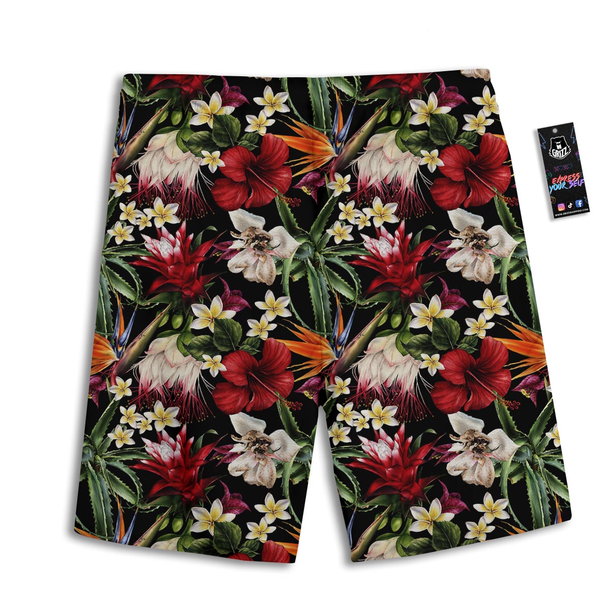 Hawaii Summer Tropical Print Pattern Men's Athletic Shorts-grizzshop