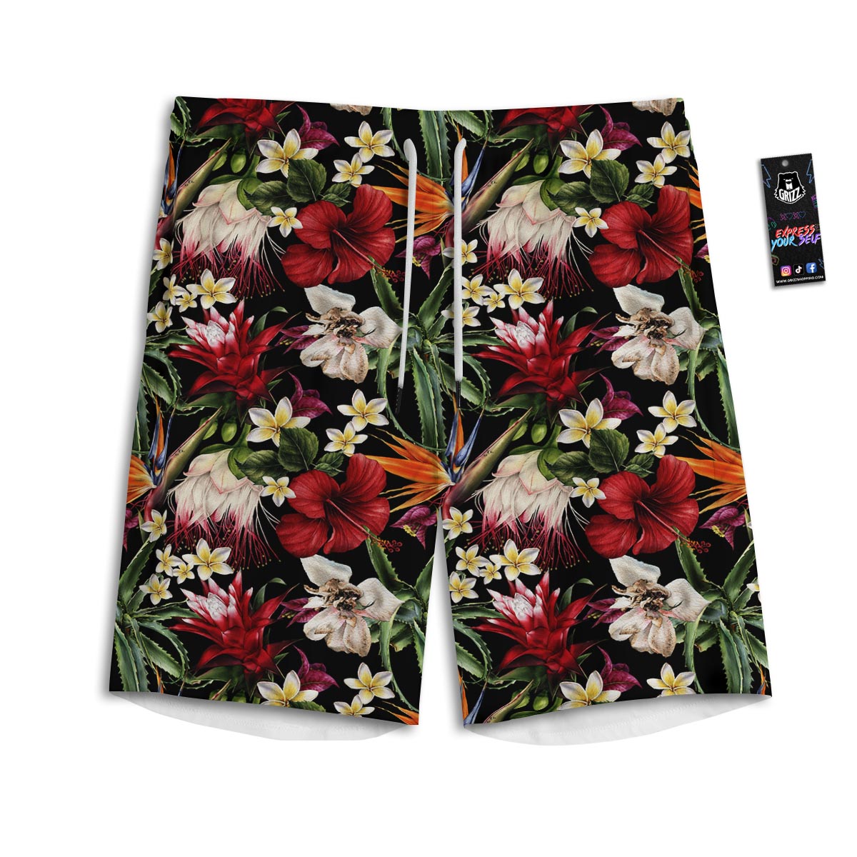 Hawaii Summer Tropical Print Pattern Men's Athletic Shorts-grizzshop