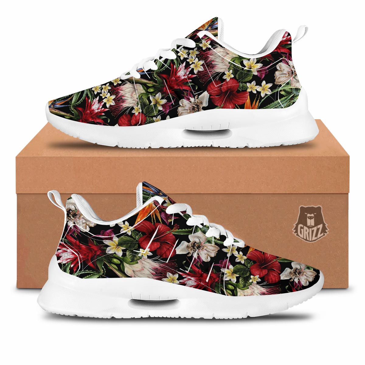 Hawaii Summer Tropical Print Pattern Tennis Shoes-grizzshop