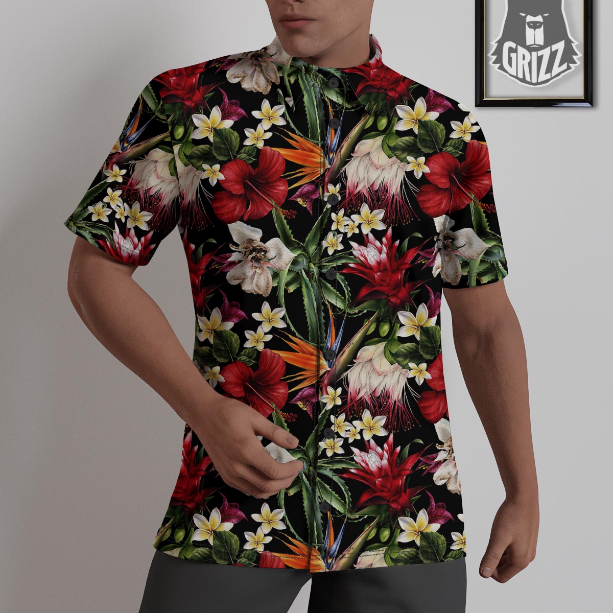 Hawaii Summer Tropical Print Pattern Untucked Shirts-grizzshop