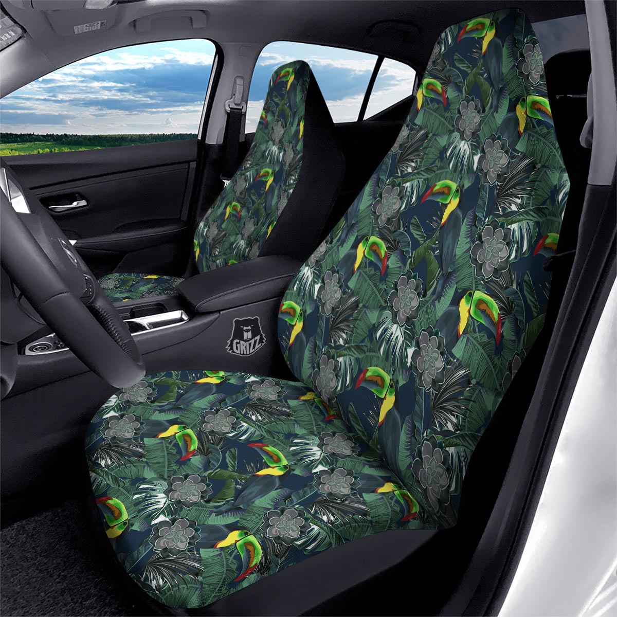 Hawaii Toucan Aloha Print Pattern Car Seat Covers-grizzshop