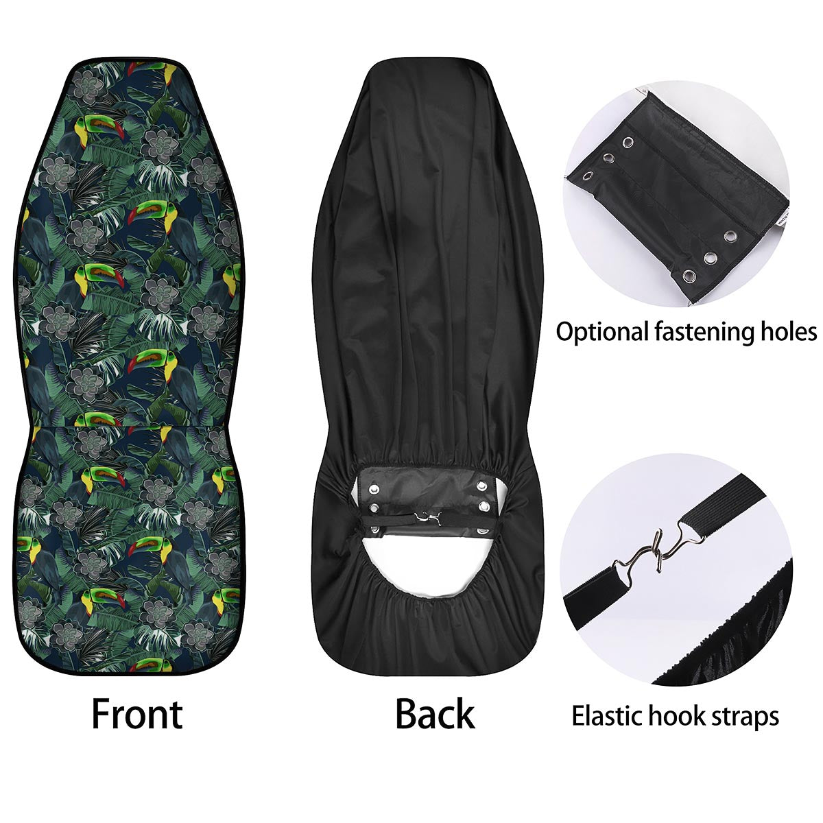 Hawaii Toucan Aloha Print Pattern Car Seat Covers-grizzshop