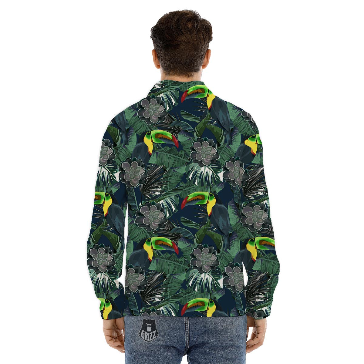 Hawaii Toucan Aloha Print Pattern Men's Dress Shirts-grizzshop
