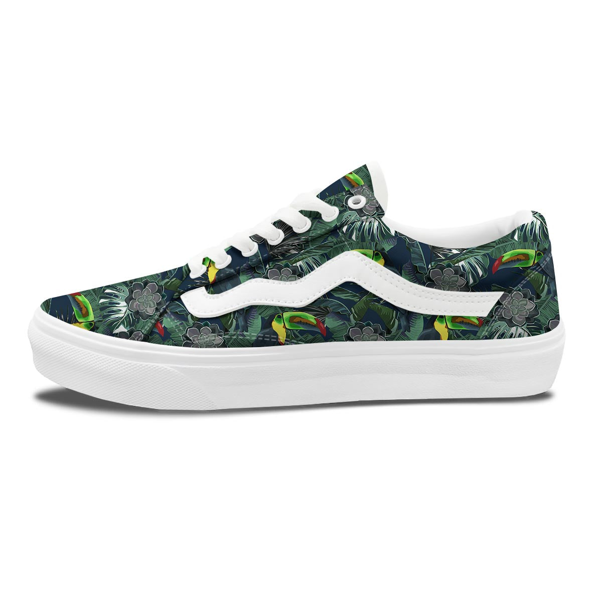 Hawaii Toucan Aloha Print Pattern Skate Shoes-grizzshop