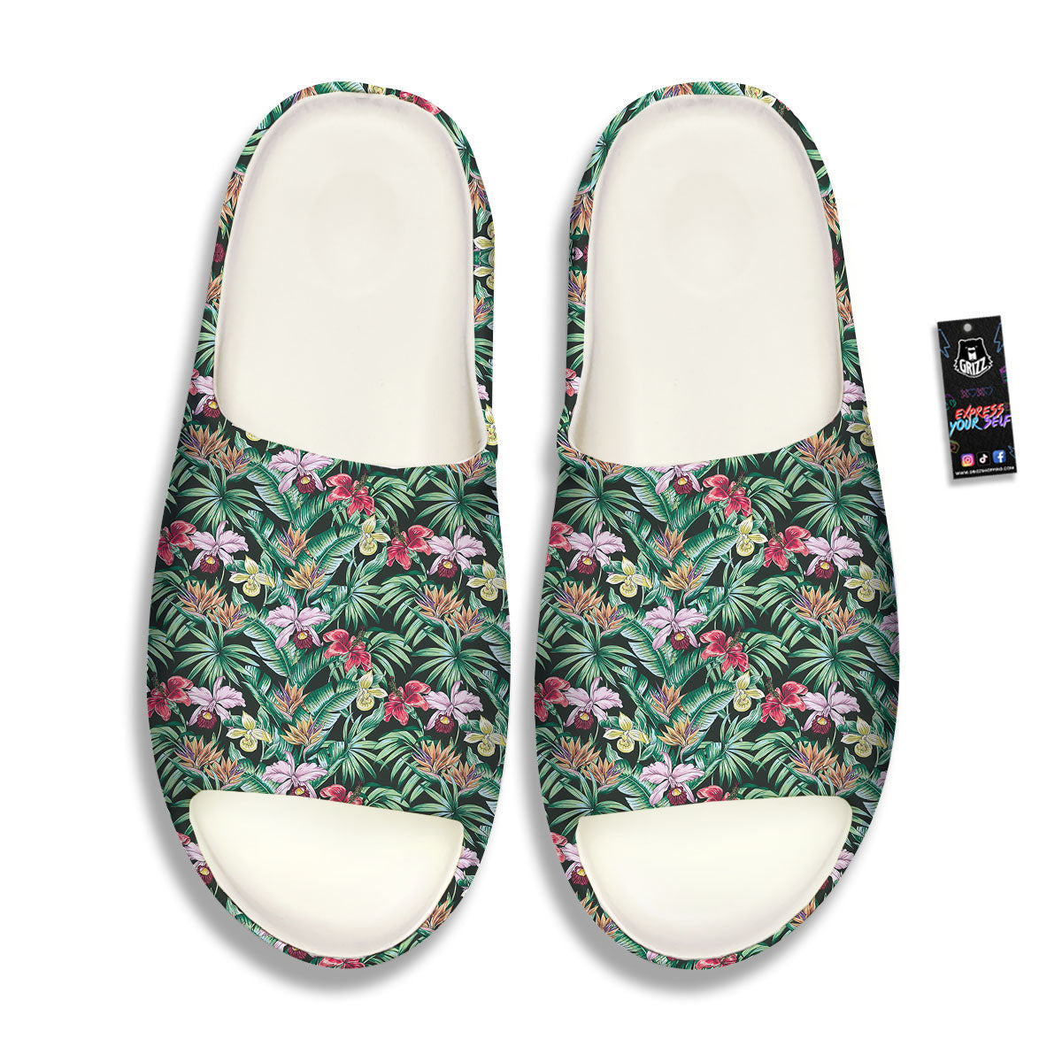 Hawaii Hibiscus Orchids Print Pattern Sandals-grizzshop