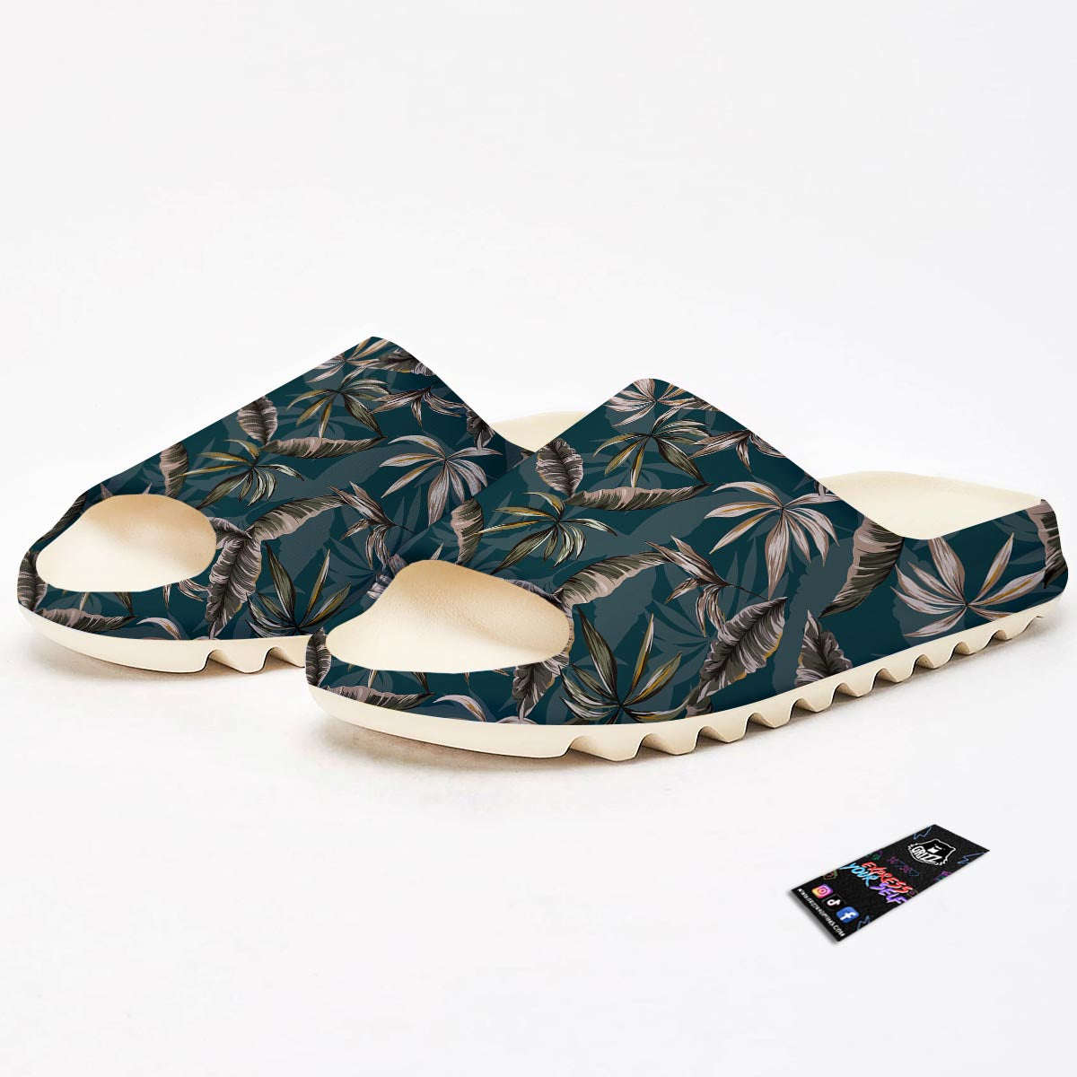 Hawaii Leaf Green Tropical Print Pattern Sandals-grizzshop