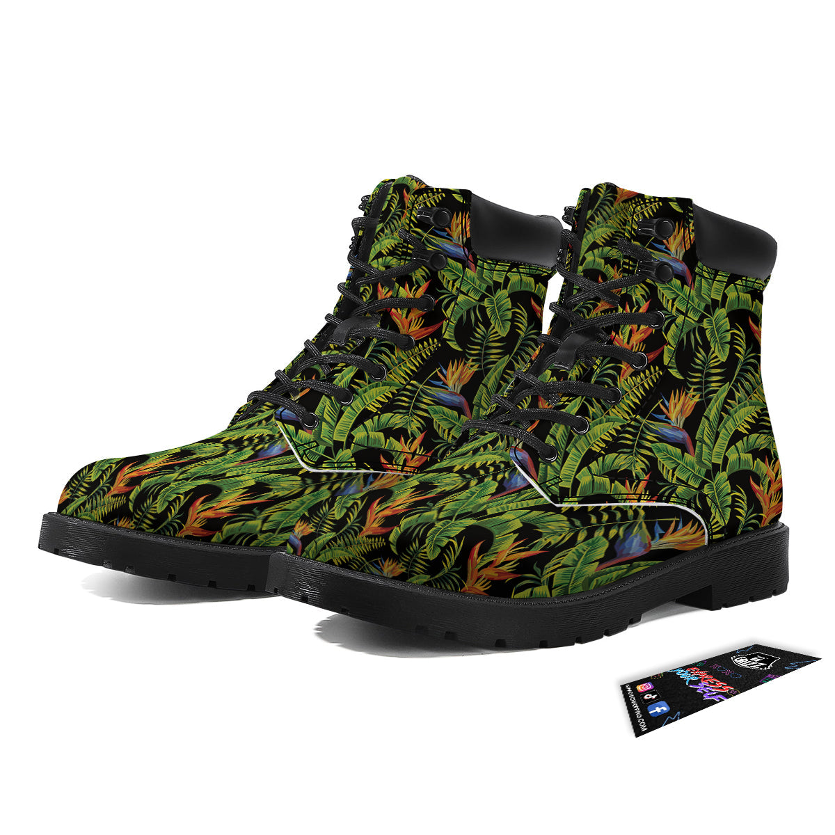 Hawaiian Banana Leaf Print Pattern Boots-grizzshop