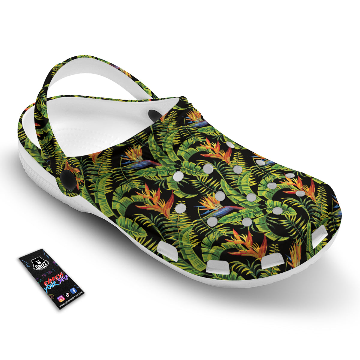 Hawaiian Banana Leaf Print Pattern Clog-grizzshop