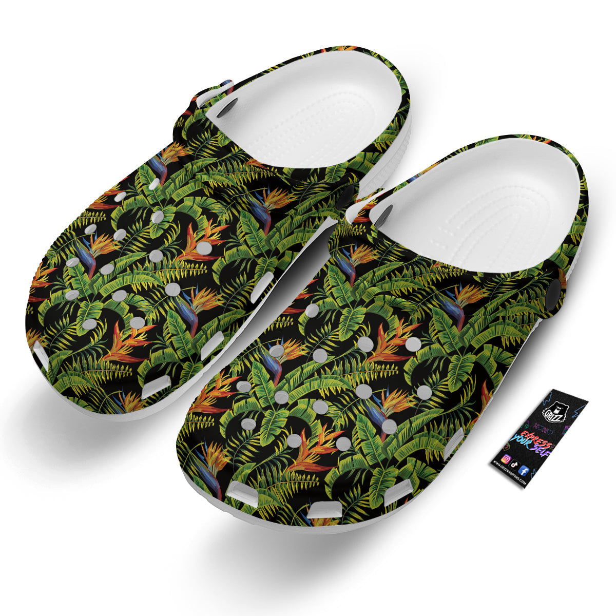 Hawaiian Banana Leaf Print Pattern Clog-grizzshop