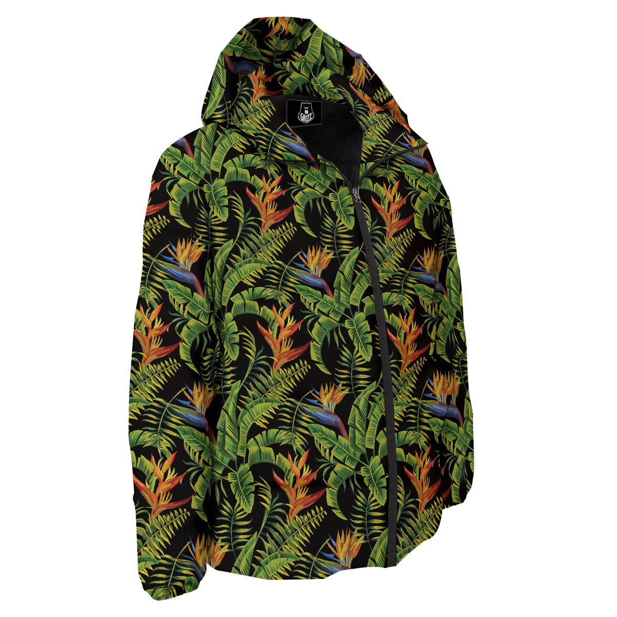 Hawaiian Banana Leaf Print Pattern Down Jacket-grizzshop