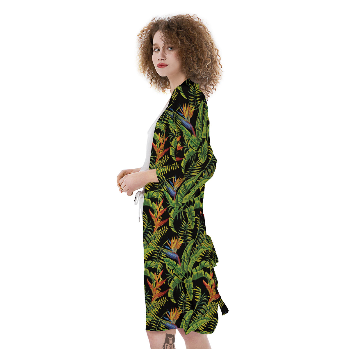 Hawaiian Banana Leaf Print Pattern Kimono-grizzshop