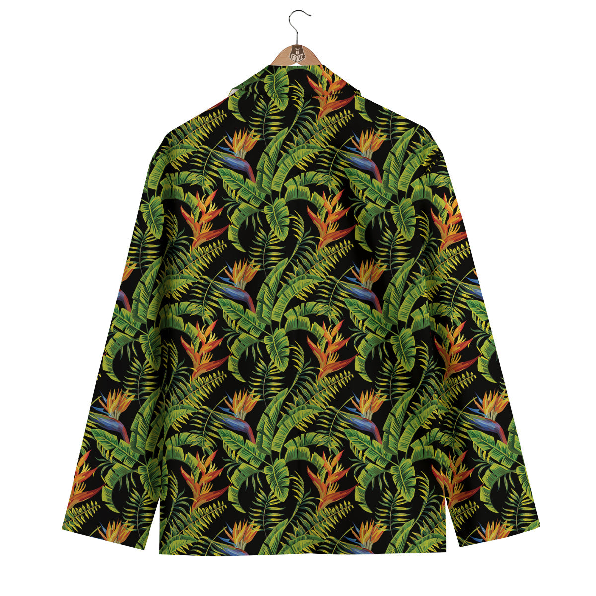 Hawaiian Banana Leaf Print Pattern Men's Blazer-grizzshop