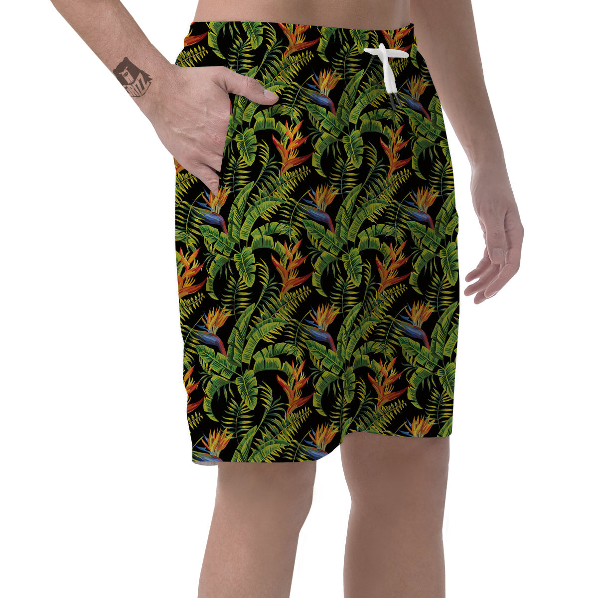 Hawaiian Banana Leaf Print Pattern Men's Shorts-grizzshop
