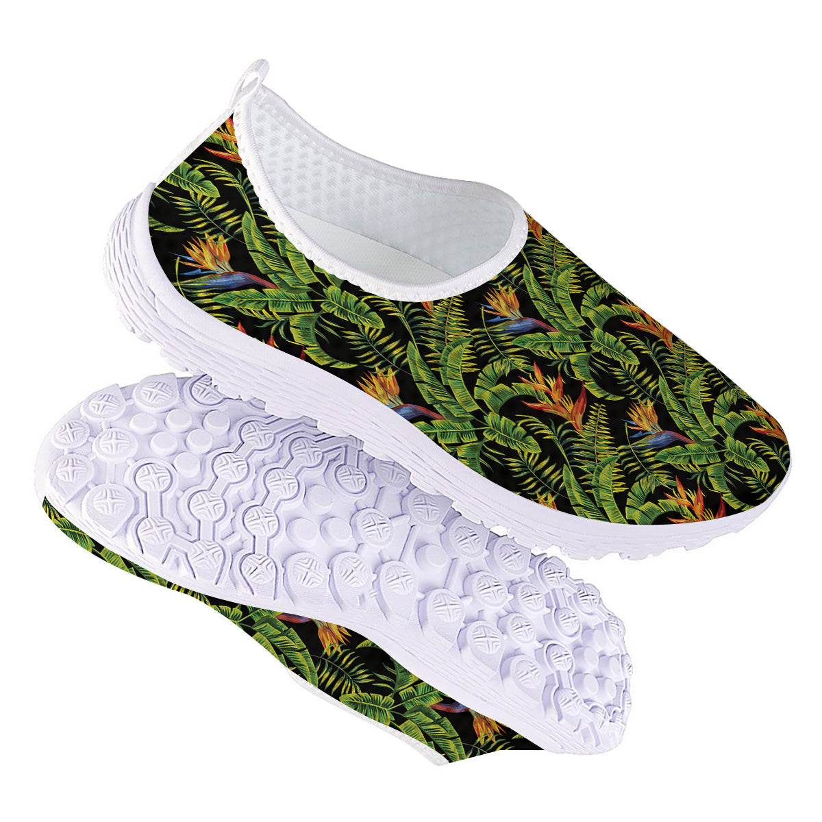 Hawaiian Banana Leaf Print Pattern Nurse Shoes-grizzshop