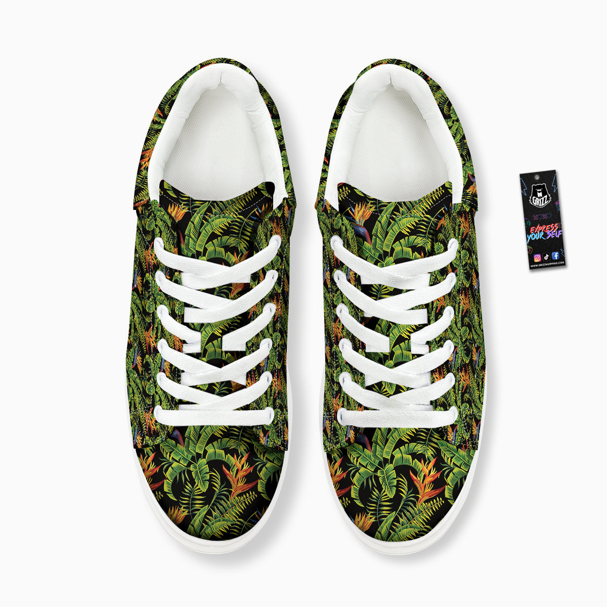 Hawaiian Banana Leaf Print Pattern Platform Shoes-grizzshop