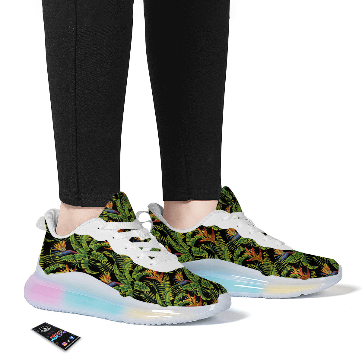 Hawaiian Banana Leaf Print Pattern Running Sneakers-grizzshop