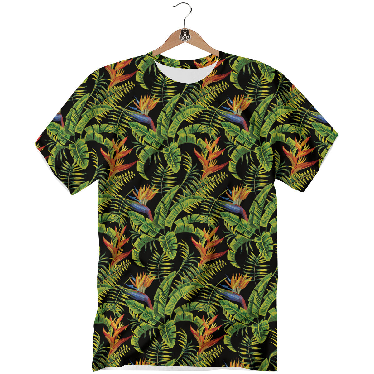 Hawaiian Banana Leaf Print Pattern T-Shirt-grizzshop