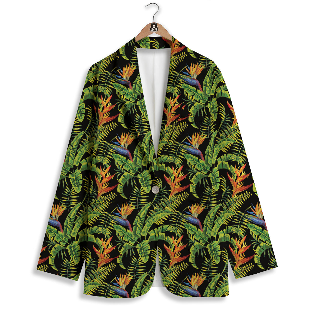 Hawaiian Banana Leaf Print Pattern Women's Blazer-grizzshop