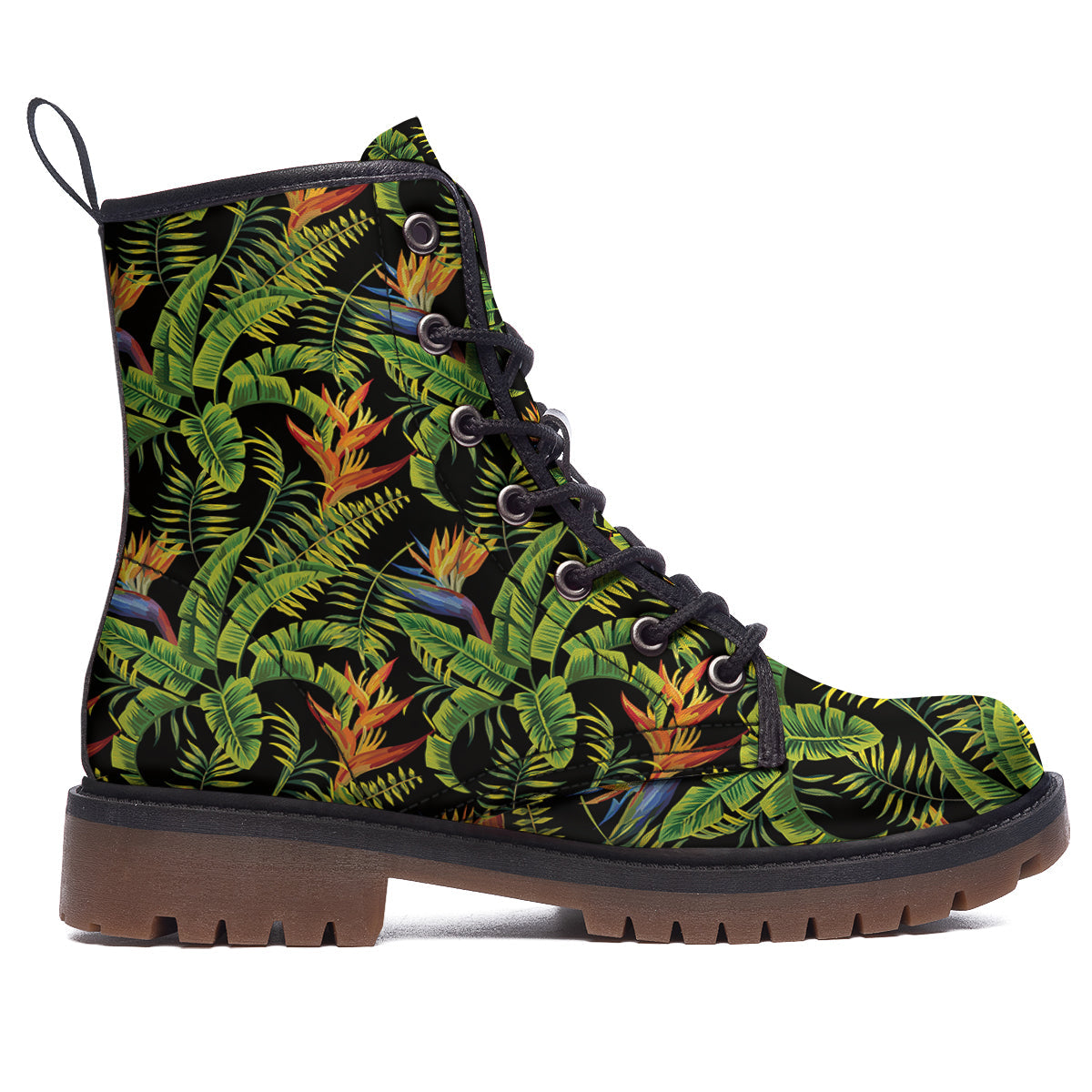 Hawaiian Banana Leaf Print Pattern Work Boots-grizzshop