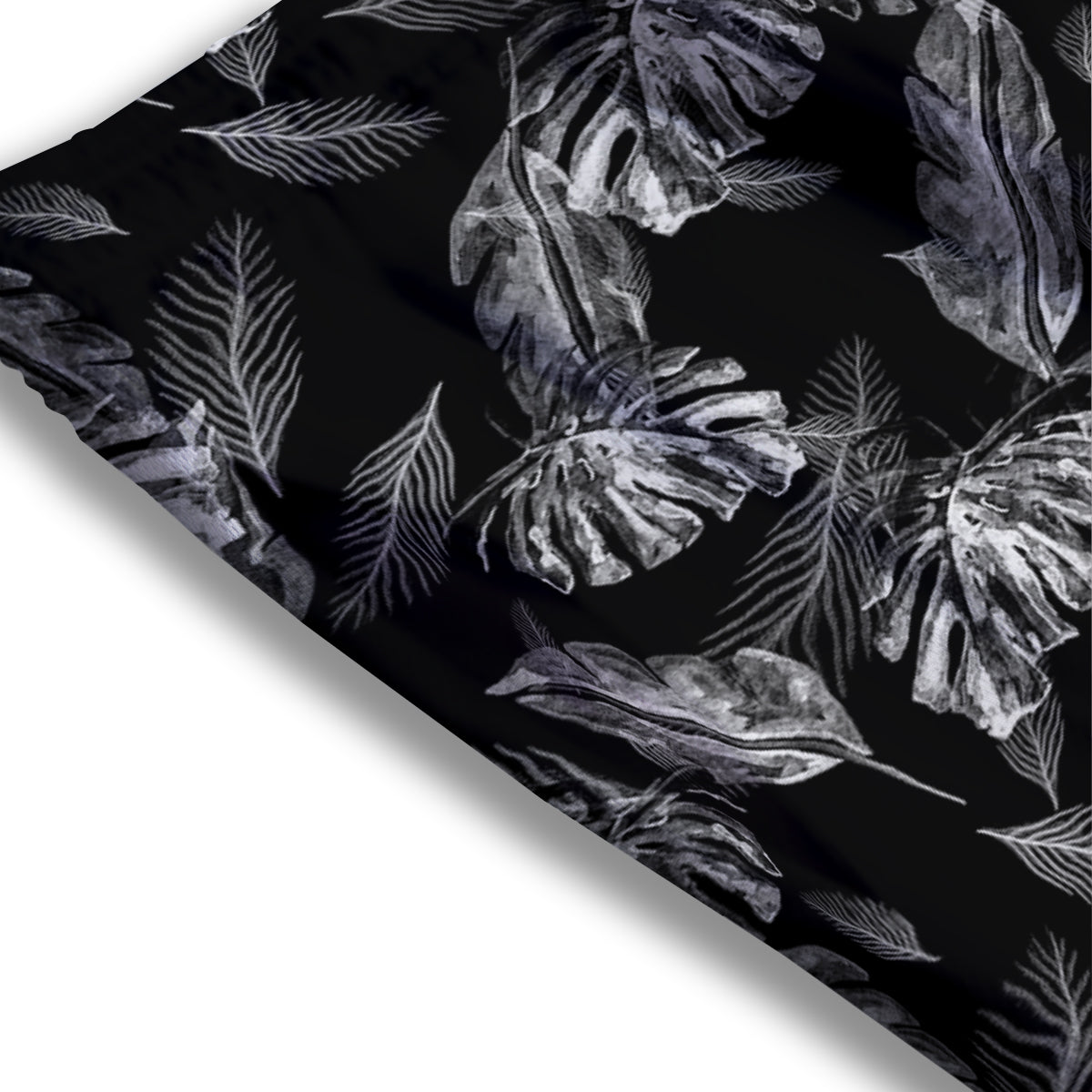 Hawaiian Black And White Print Pattern Mesh Shorts