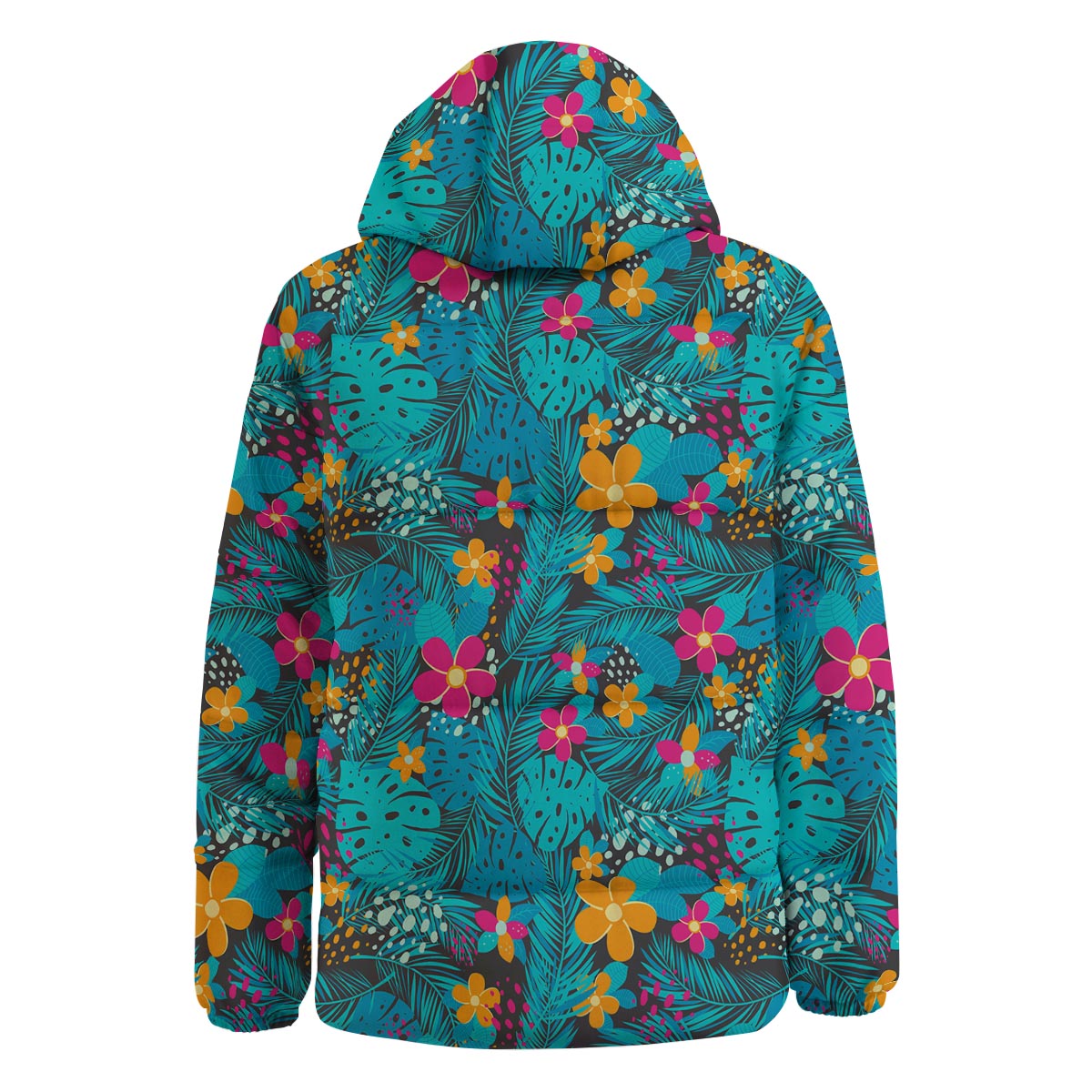 Hawaiian Exotic Tropical Print Pattern Down Jacket-grizzshop
