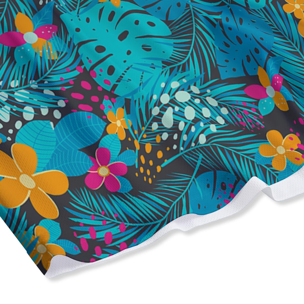 Hawaiian Exotic Tropical Print Pattern Mesh Shorts