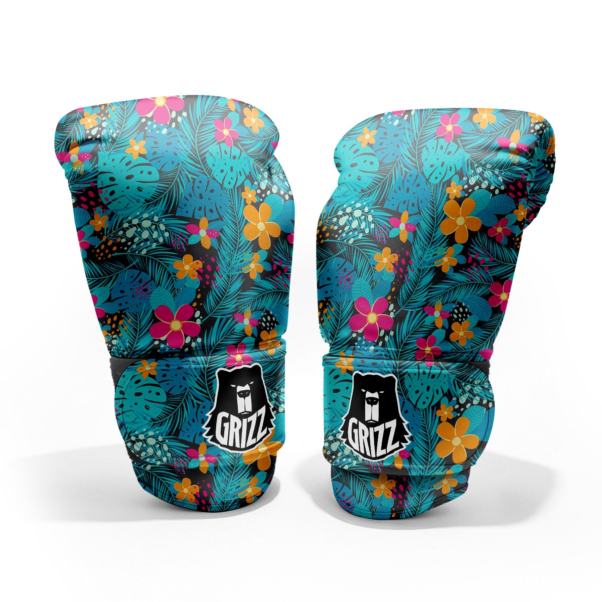 Hawaiian Exotic Tropical Print Pattern Sparring Gloves-grizzshop