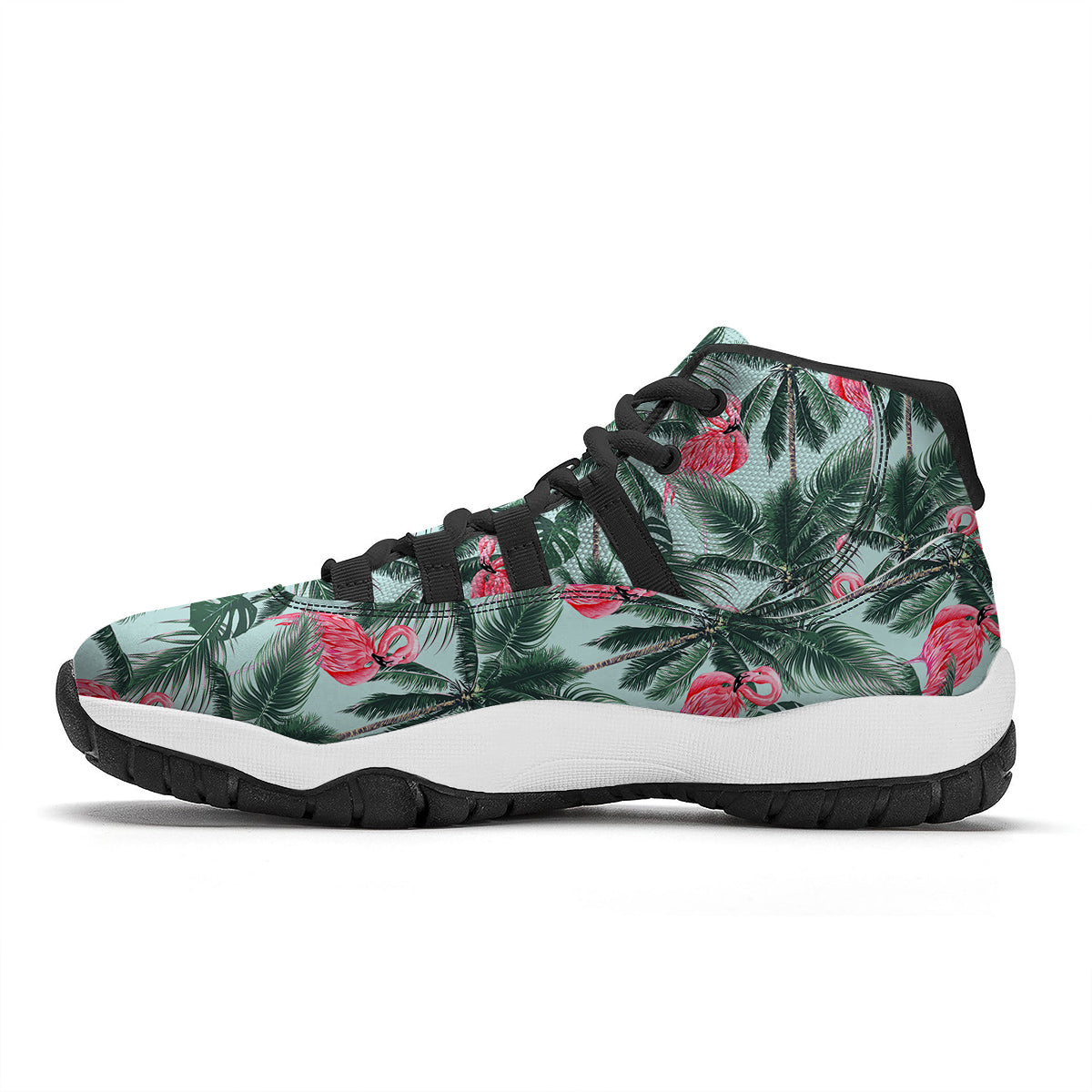 Hawaiian Flamingo Black Bball Shoes-grizzshop