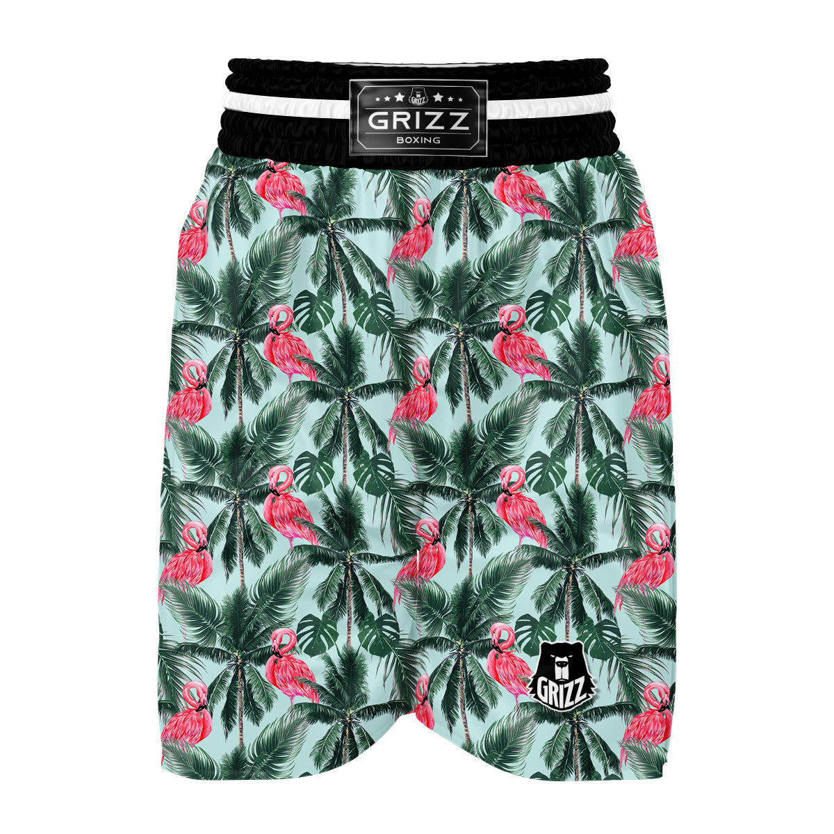 Hawaiian Flamingo Boxing Shorts-grizzshop