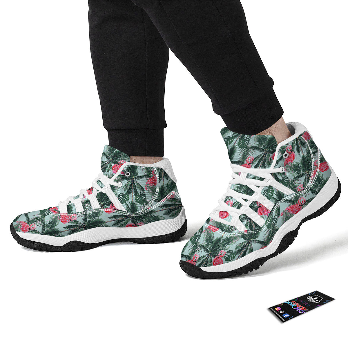 Hawaiian Flamingo White Bball Shoes-grizzshop