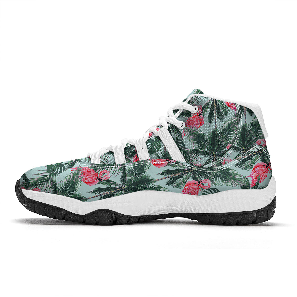 Hawaiian Flamingo White Bball Shoes-grizzshop