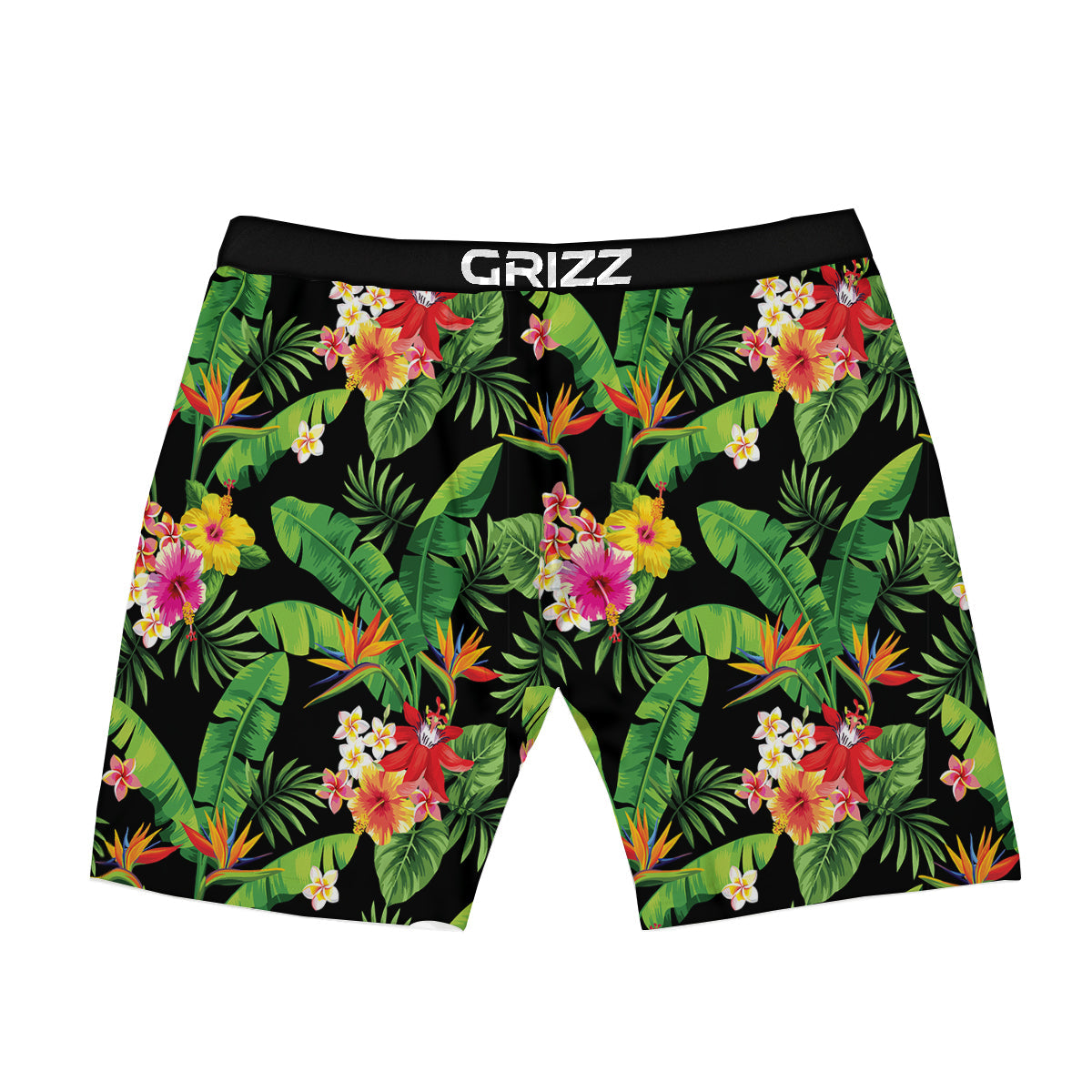 Hawaiian Flower And Tropical Leaf Print Pattern Boxer Briefs-grizzshop