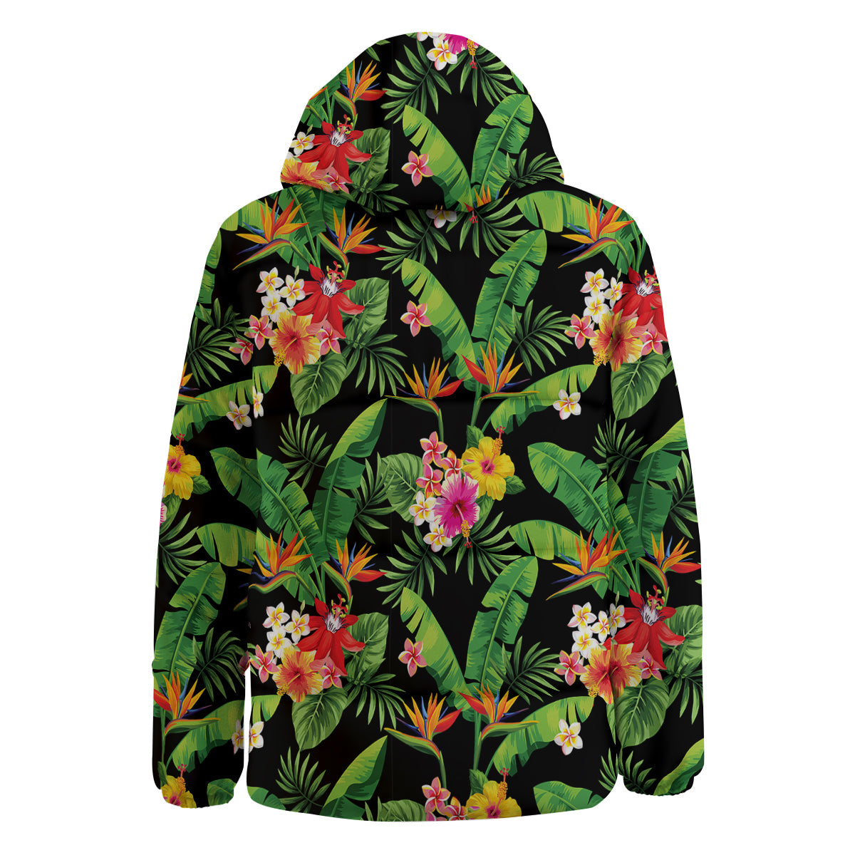 Hawaiian Flower And Tropical Leaf Print Pattern Down Jacket-grizzshop