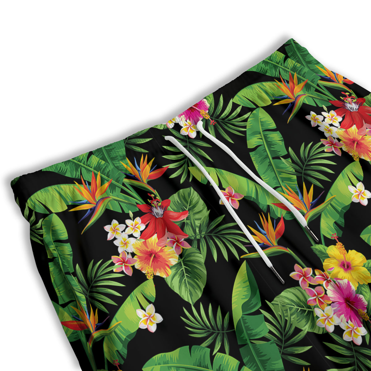 Hawaiian Flower And Tropical Leaf Print Pattern Men's Athletic Shorts