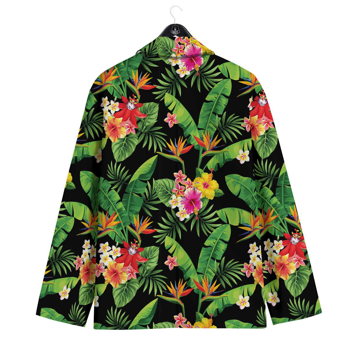 Hawaiian Flower And Tropical Leaf Print Pattern Men's Sport Coat-grizzshop