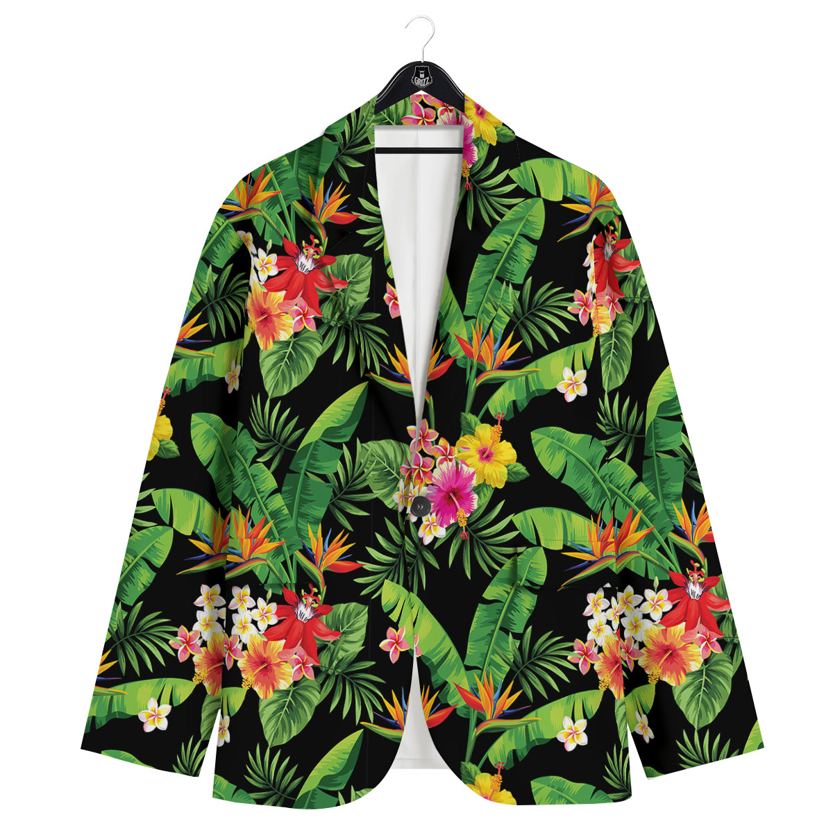 Hawaiian Flower And Tropical Leaf Print Pattern Men's Sport Coat-grizzshop