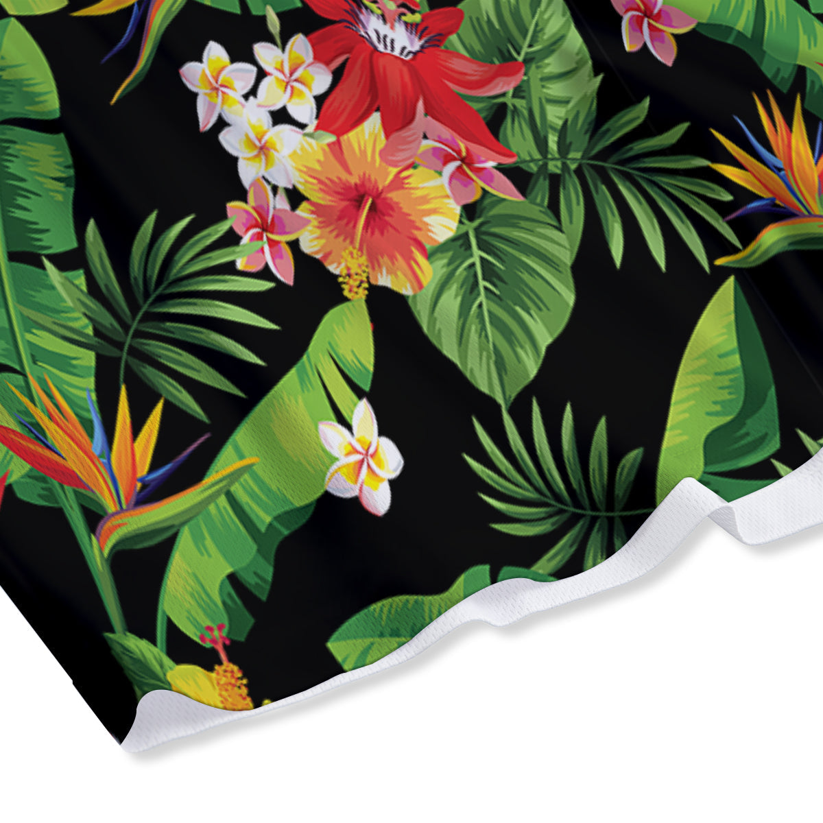 Hawaiian Flower And Tropical Leaf Print Pattern Mesh Shorts