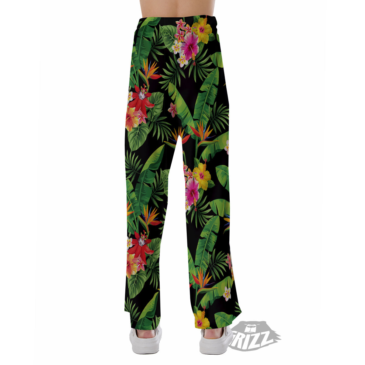 Hawaiian Flower And Tropical Leaf Print Pattern Pajama Pants-grizzshop