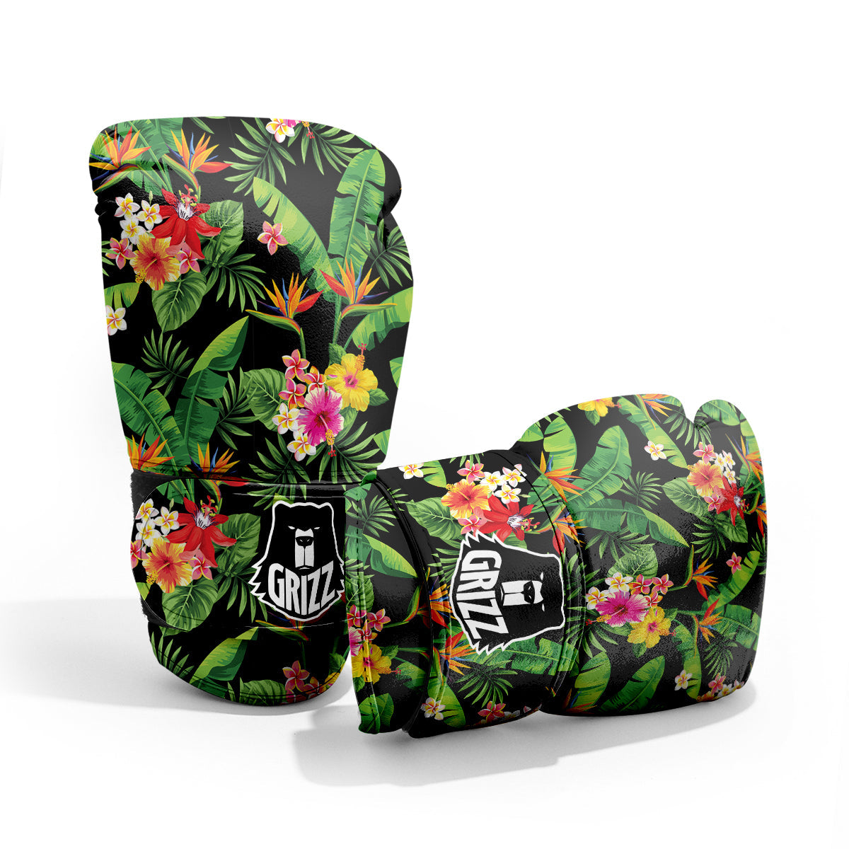 Hawaiian Flower And Tropical Leaf Print Pattern Pro Boxing Glove