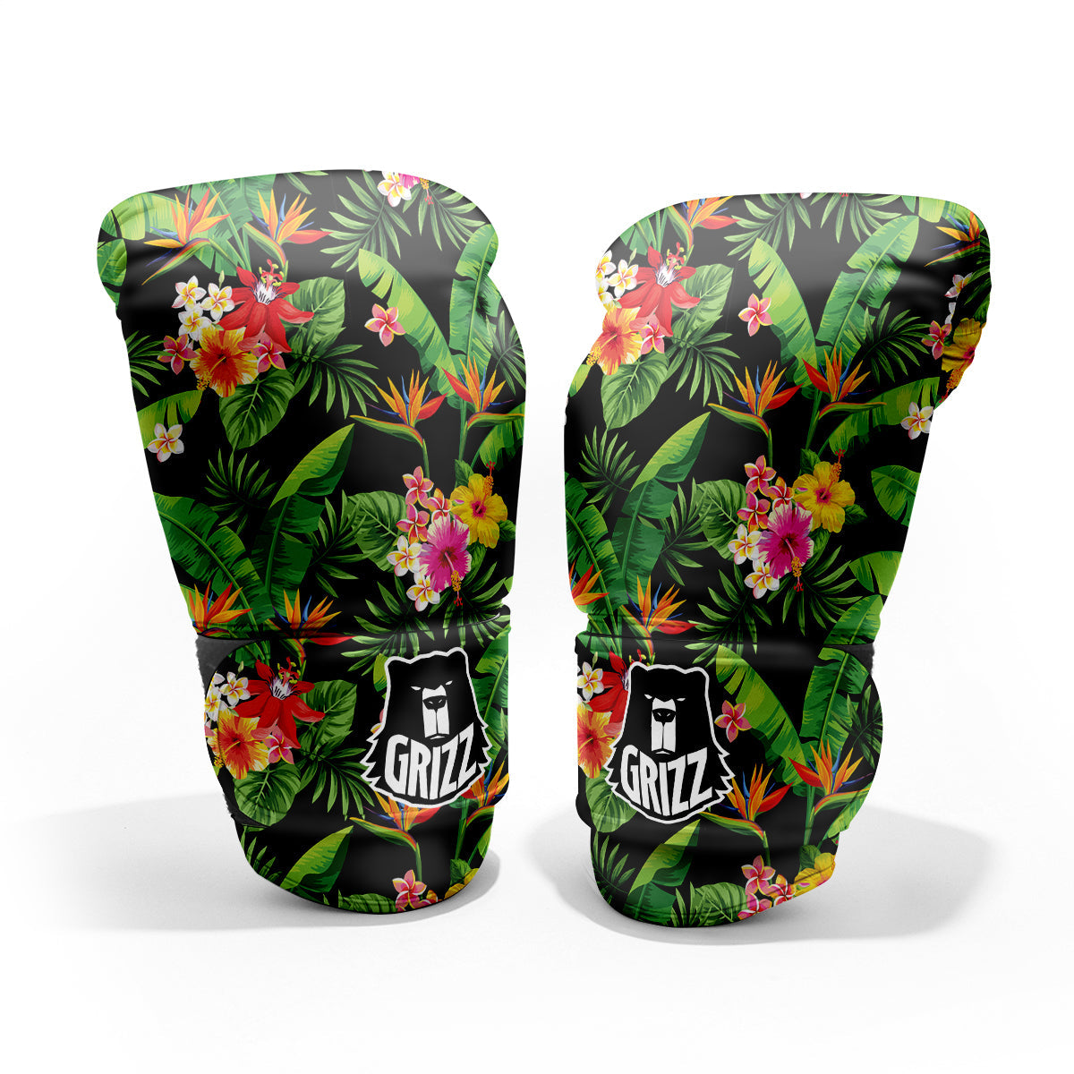 Hawaiian Flower And Tropical Leaf Print Pattern Pro Boxing Glove