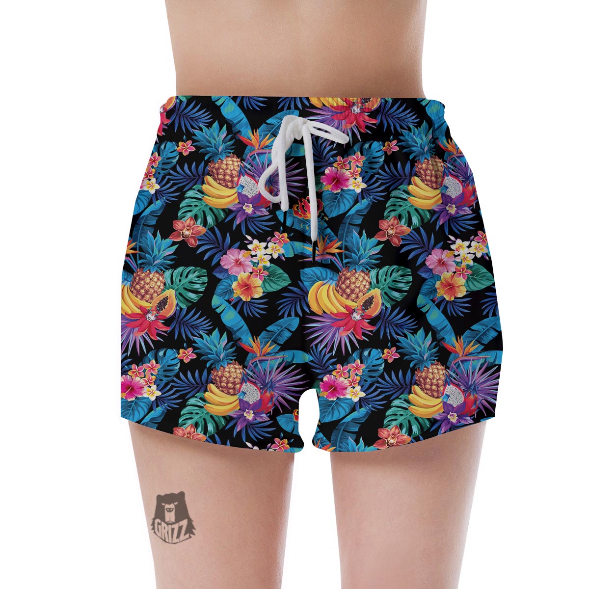 Hawaiian Fruit Tropical Print Women's Shorts-grizzshop