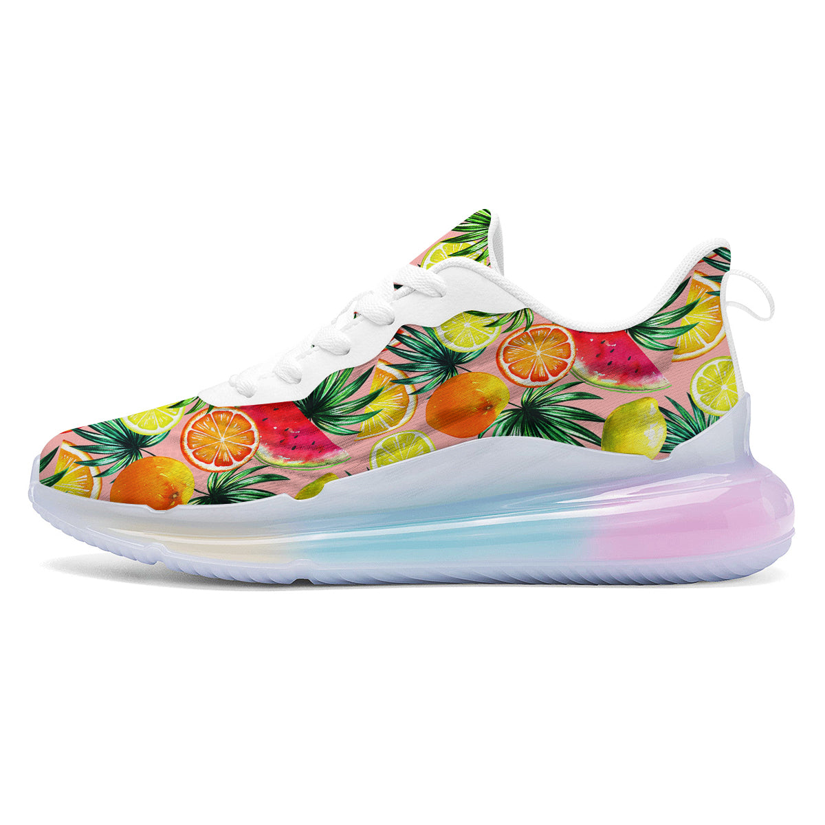 Hawaiian Fruits And Palm Tropical Print Pattern Running Sneakers-grizzshop