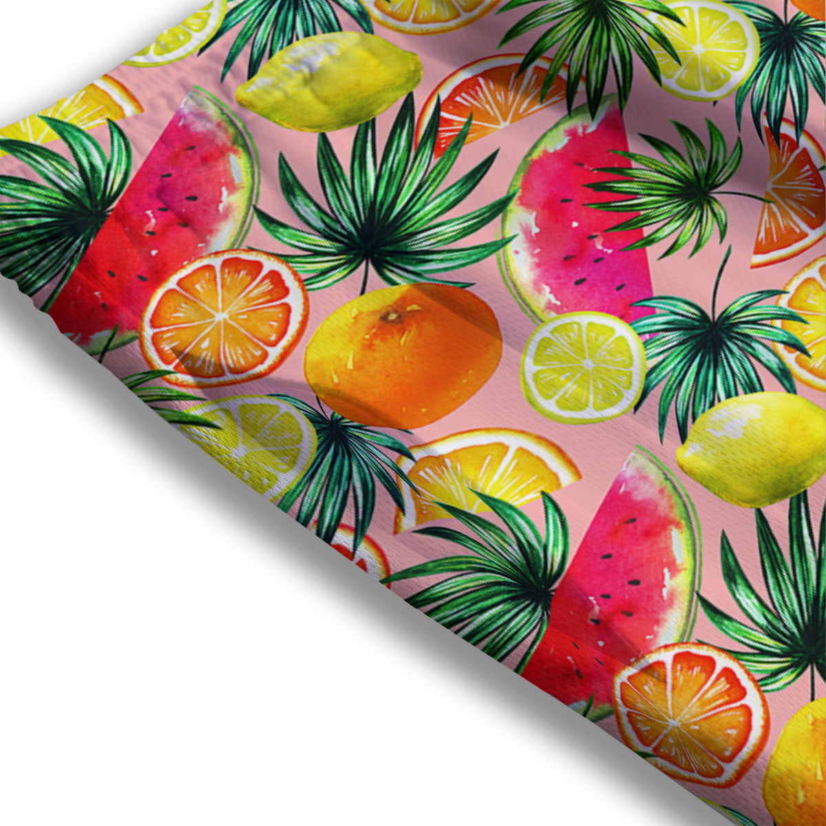 Hawaiian Fruits Pink Print Pattern Mesh Shorts