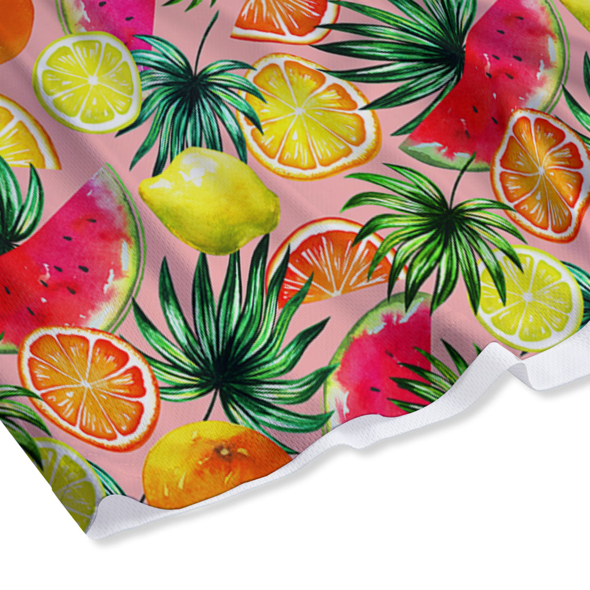 Hawaiian Fruits Pink Print Pattern Mesh Shorts