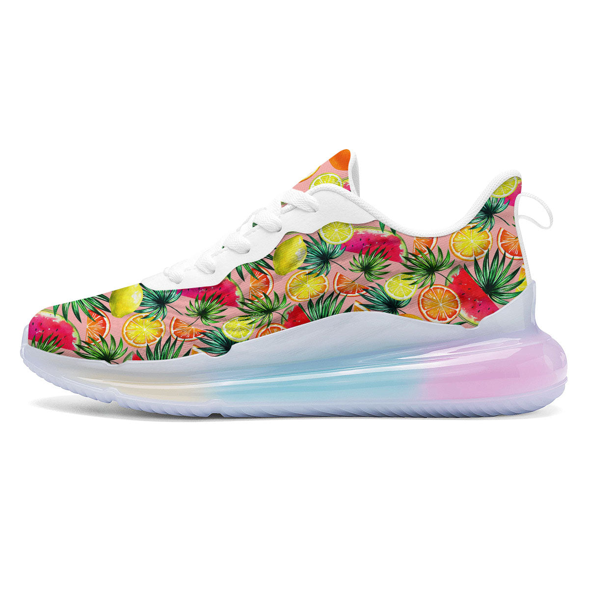 Hawaiian Fruits Pink Print Pattern Running Sneakers-grizzshop